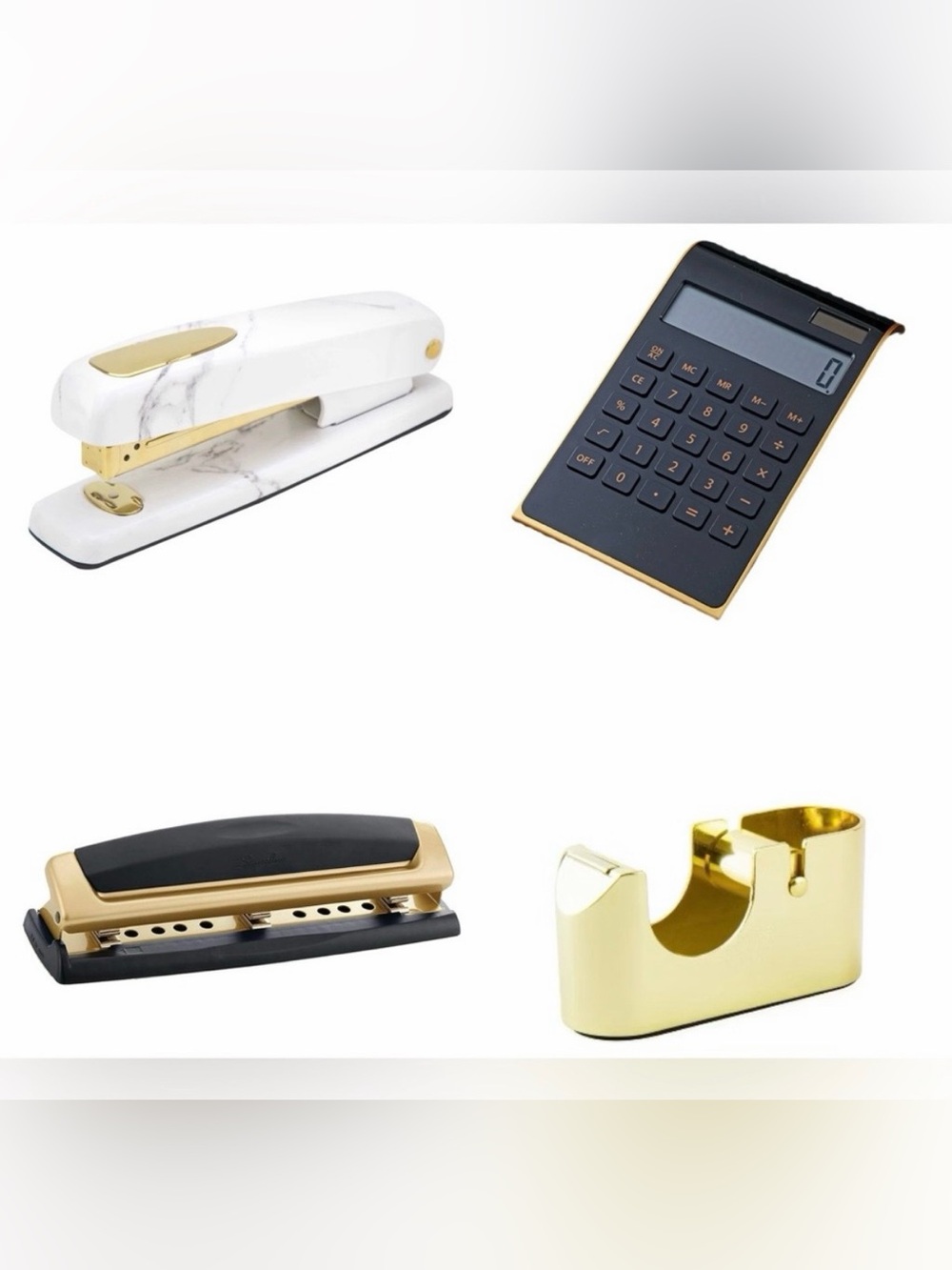 OFFICE DESK SUPPLIES BUNDLE IN GOLD - 9 ITEMS TARGET & AMAZON